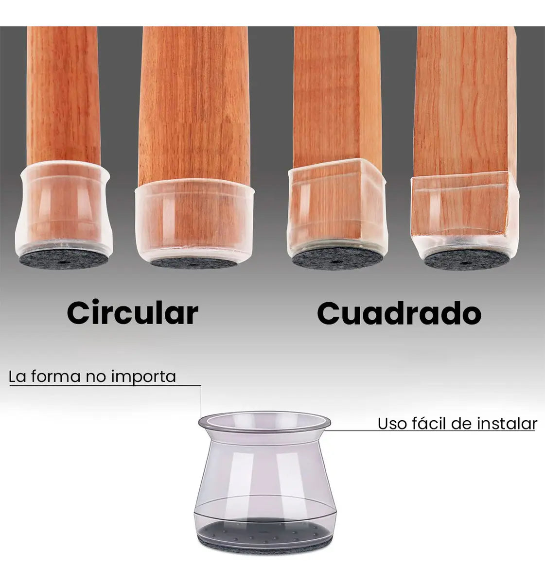 Funda para Silla de Silicona Transparente con Fieltro - Pack de 16 Un.