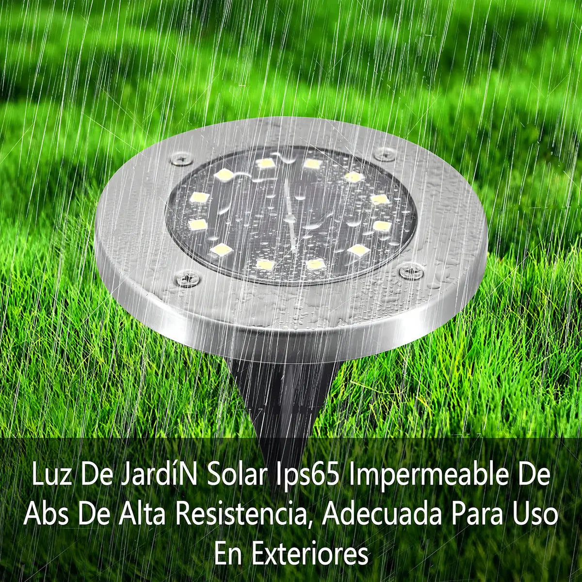 Set 4 Focos Luz Solar Para Jardín Con Batería