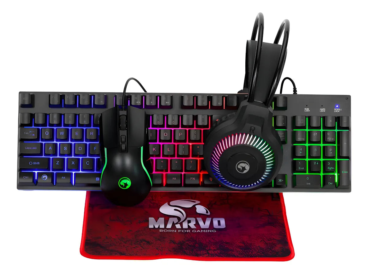 Combo Gamer 4 En 1 Marvo CM416 Auricular + Teclado + Mouse Pad + Mouse
