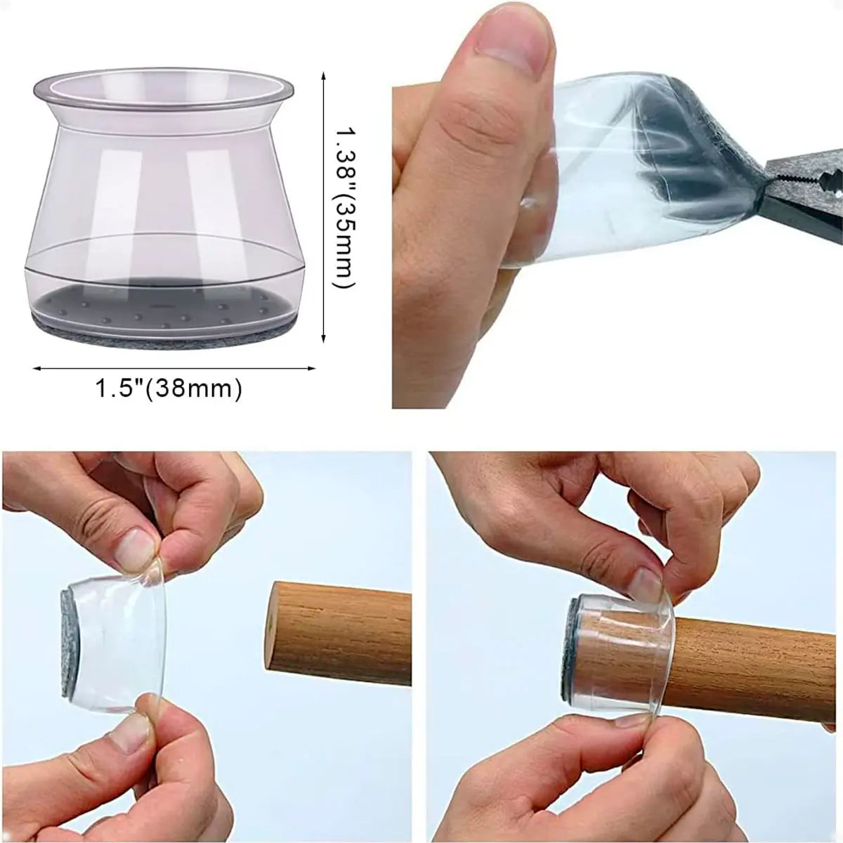 Funda para Silla de Silicona Transparente con Fieltro - Pack de 16 Un.