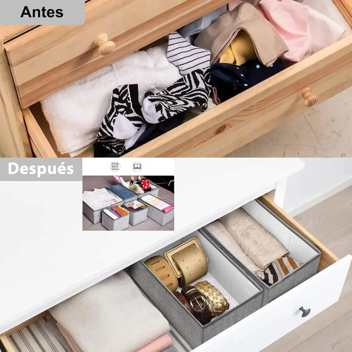Set De 8 Organizadores De Ropa Y Accesorios