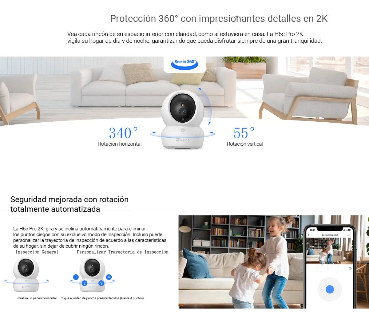 Cámara IP Ezviz H6c Pro 2K Wi-Fi para Interior