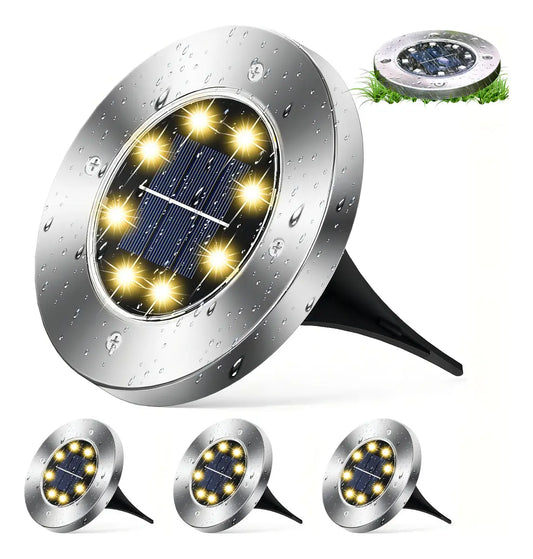 Set 4 Focos Luz Solar Para Jardín Con Batería