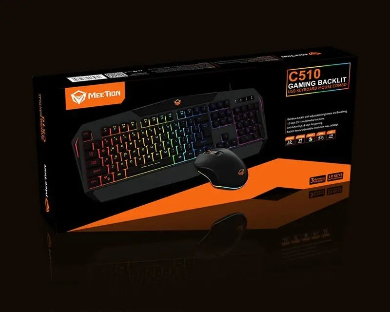 Kit Gamer Teclado Retroiluminado Rainbow + Mouse