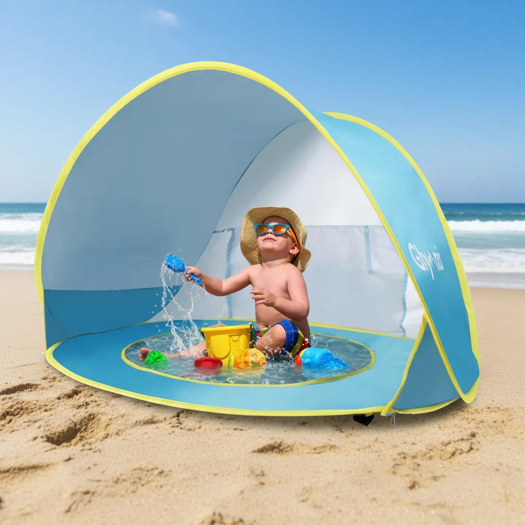 Carpa De Playa Con Piscina Para Niños Y Bebés Filtro UV