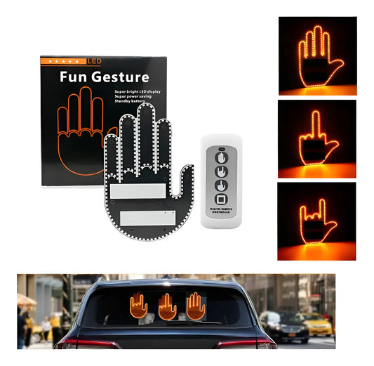 Luz Led para autos con señales divertidas mano