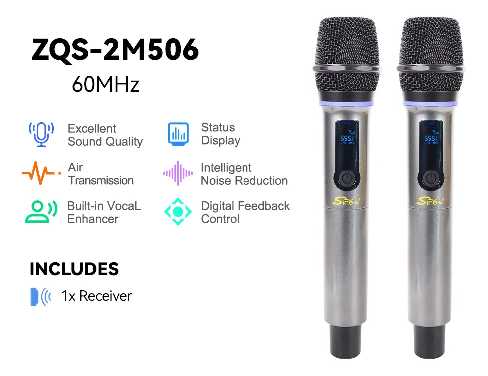 Kit De 2 Micrófonos Inalámbrico para Karaoke / Fiestas