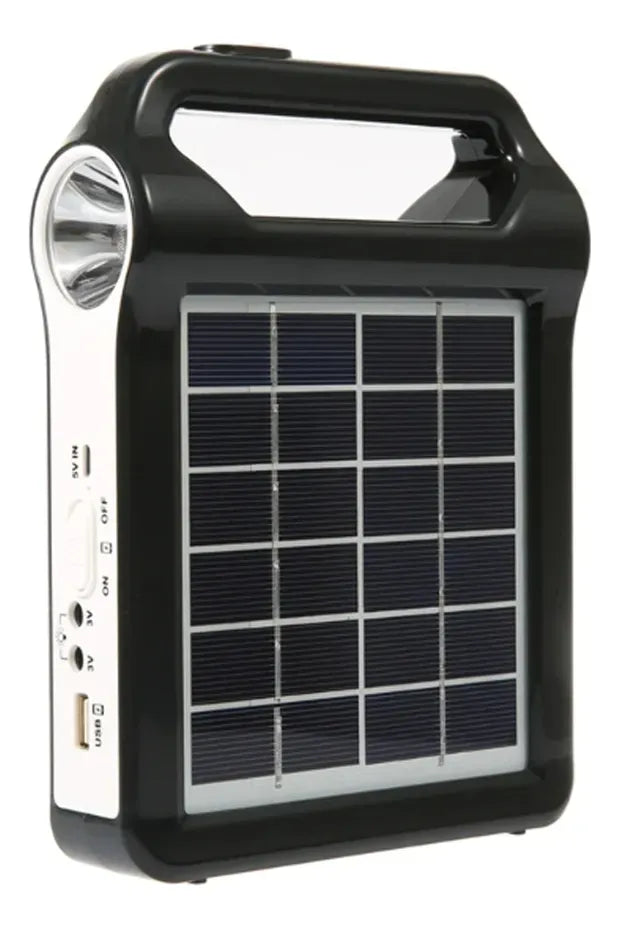 Kit Solar Portátil Power Bank De 3000mah Linterna 2 Lámparas