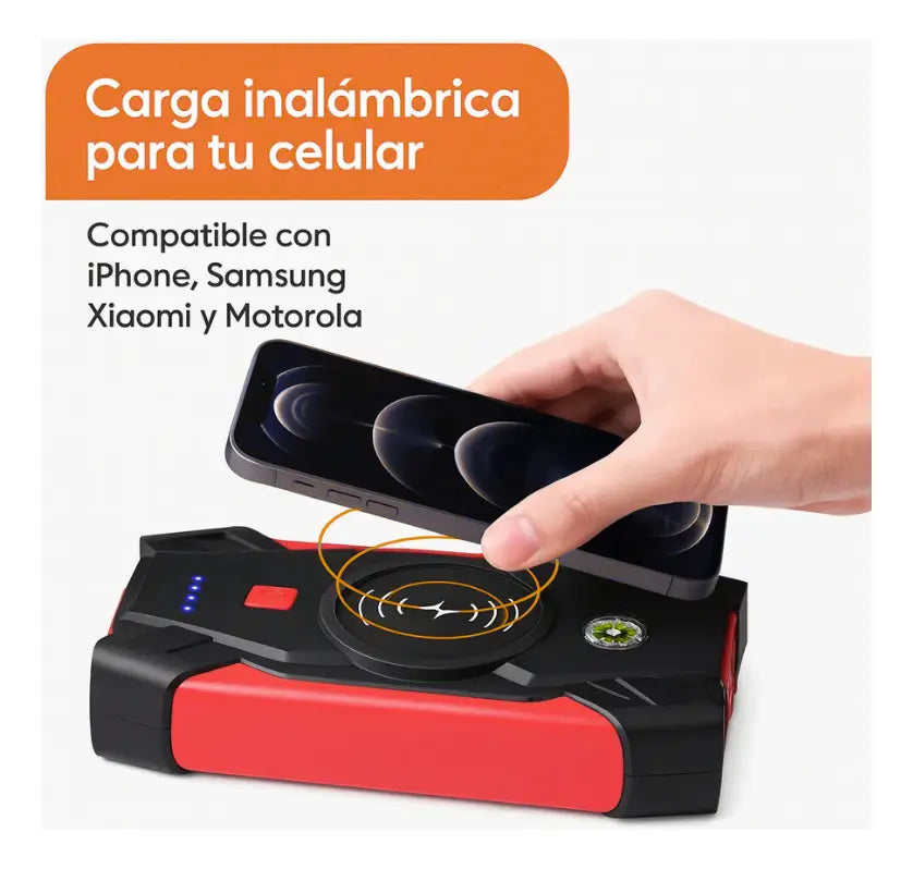 Arrancador De Auto Inflador Power Bank 39800mah Carga Rápida