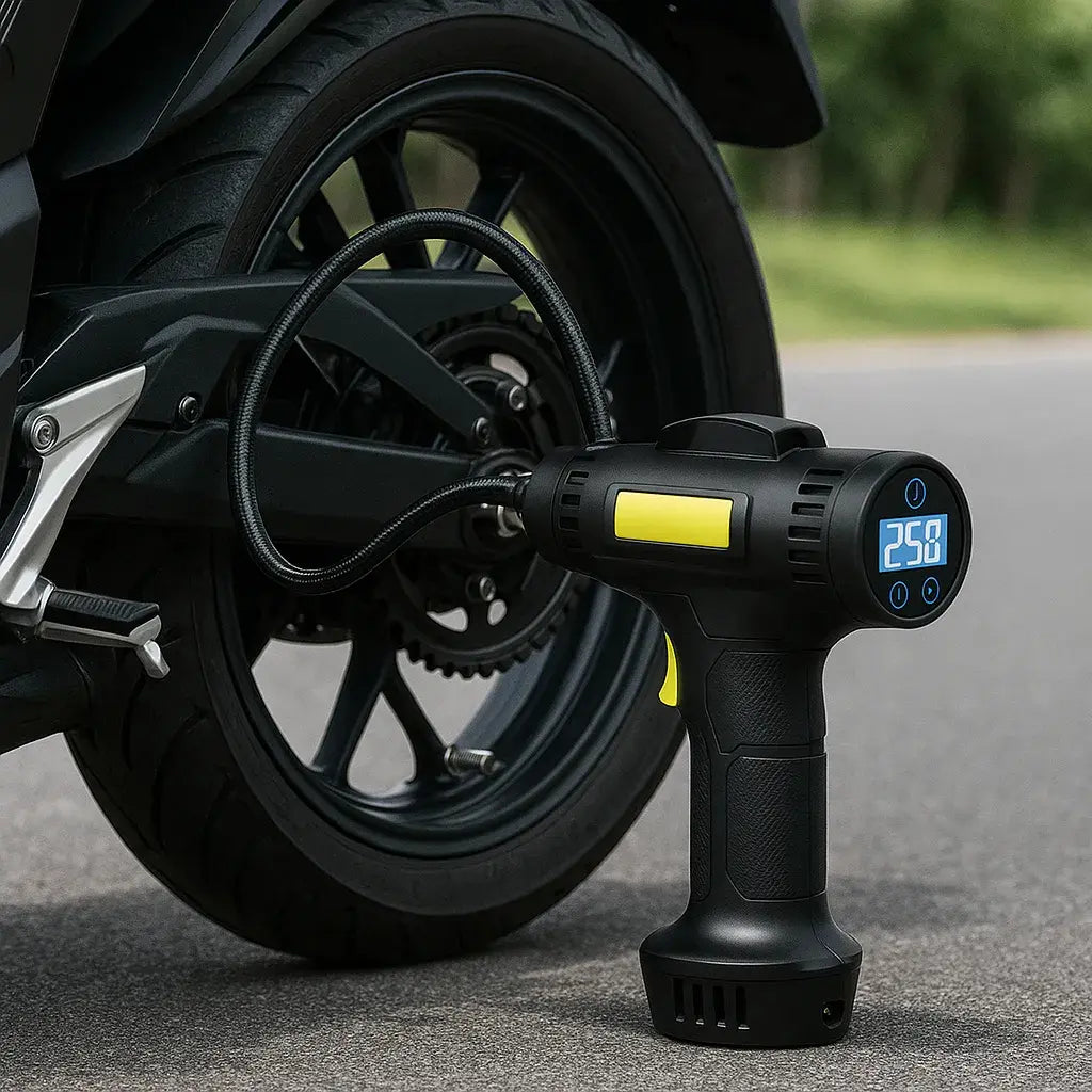 Inflador Portatil Universal Para Auto / Bici / Moto Con Linterna