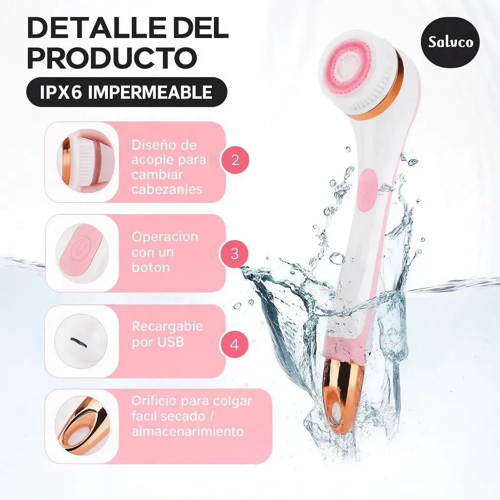 Cepillo De Ducha Masajeador Recargable 4 En 1