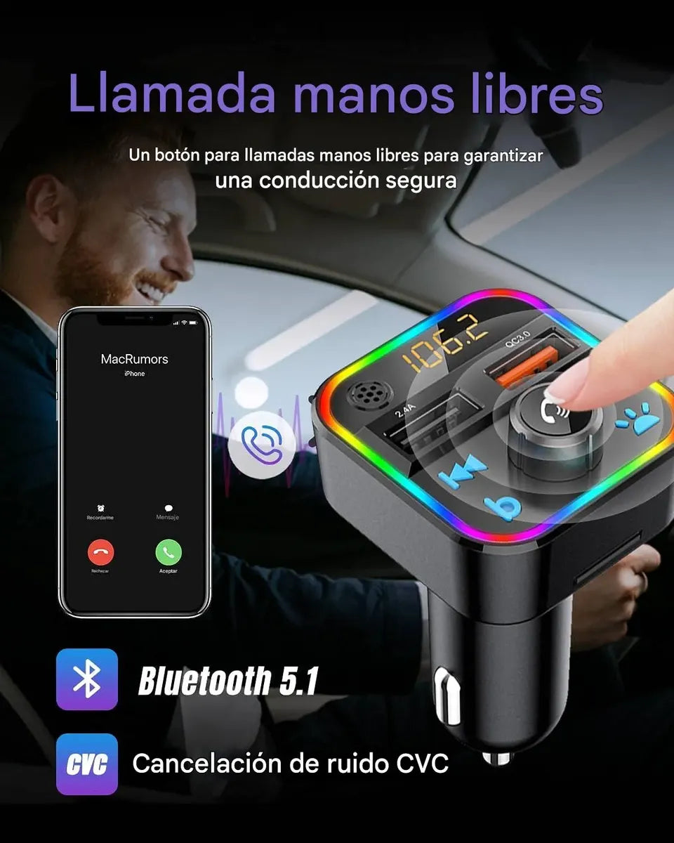 Sintonizador Emisor / Radio FM BT/ 2 USB / Micro SD