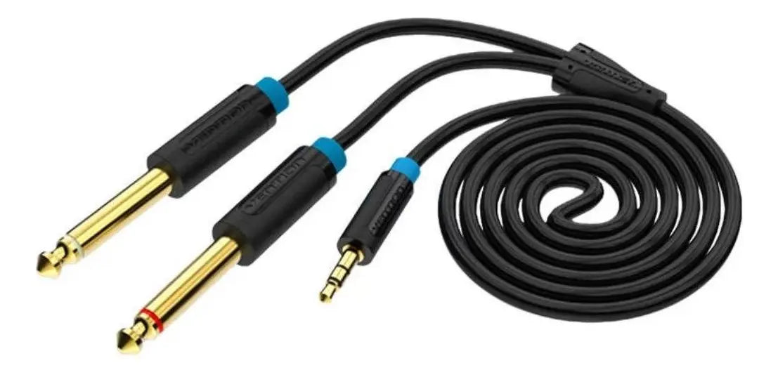 Cable De Audio 3.5 Mm Trs A Dual 6.35 Mm Macho/macho1.5m