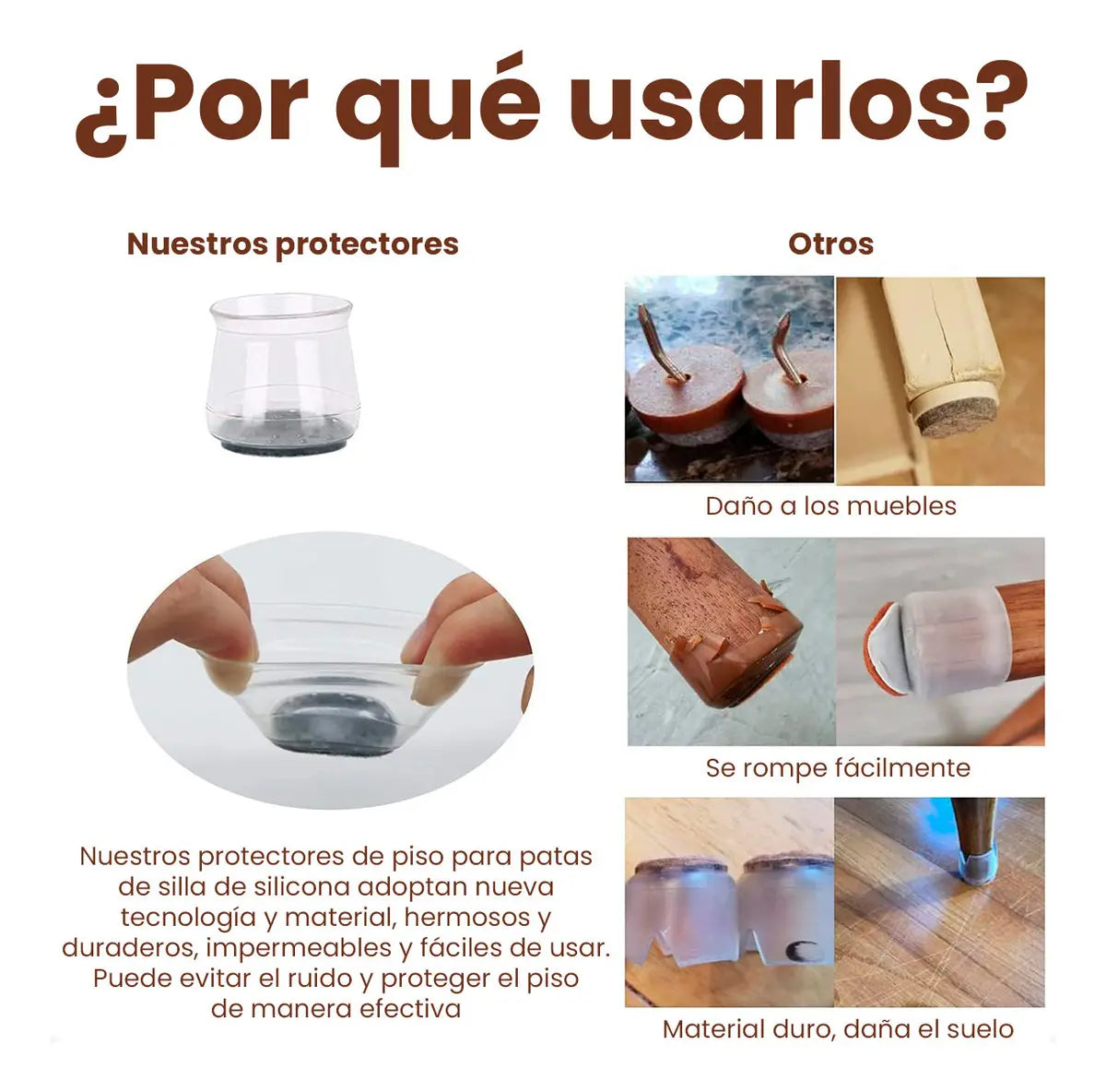 Funda para Silla de Silicona Transparente con Fieltro - Pack de 16 Un.