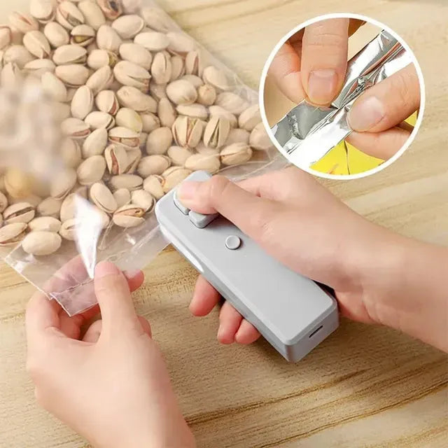 Mini Sellador Y Cortador De Bolsas Recargable Usb Magnético