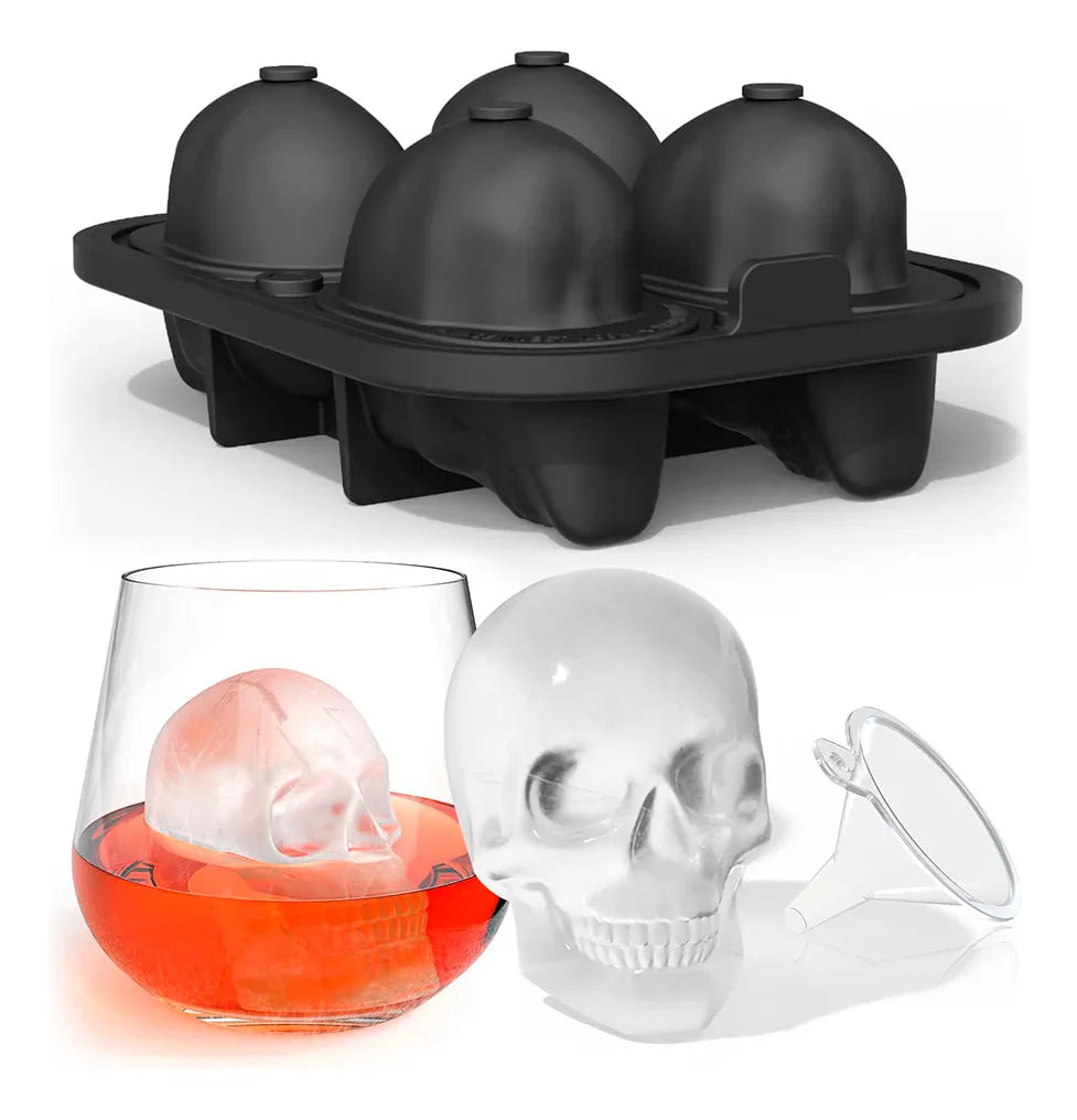 Cubetera Hielera Calavera X4