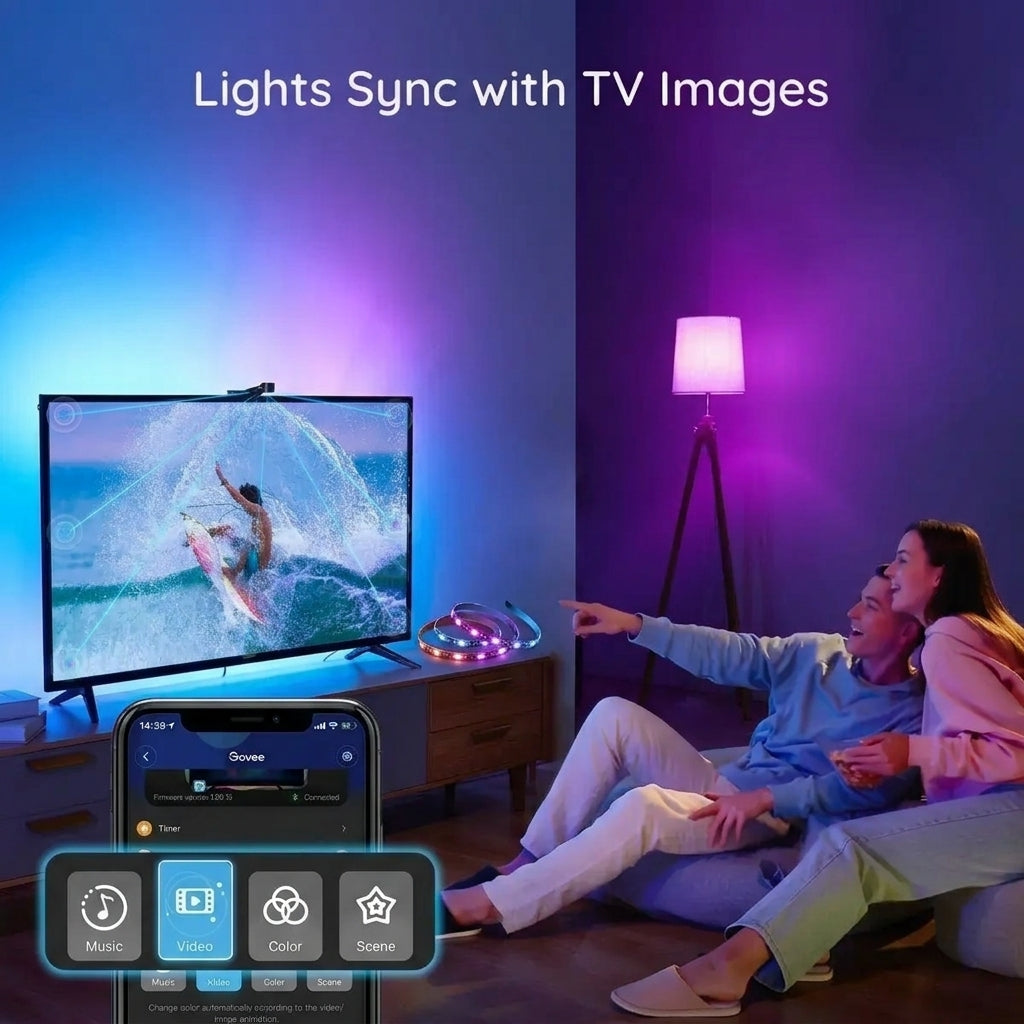 Tira De Luz Led RGB para Tv / Pc 55¨ A 75¨ con Cámara