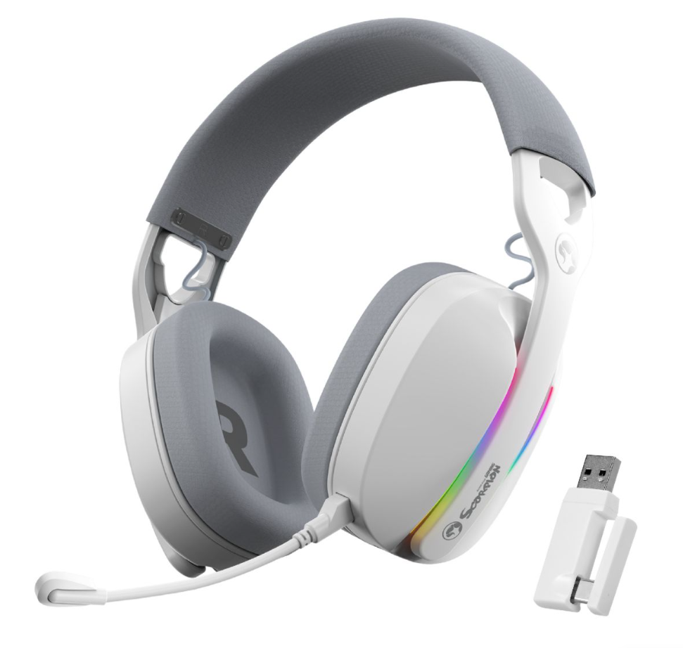 Auriculares Gamer Inalámbricos 7.1 Marvo RGB Bluetooth + Usb