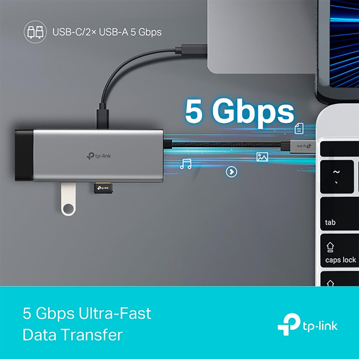 Hub USB C 5 en 1 TP-Link UH5020C 5 Puertos